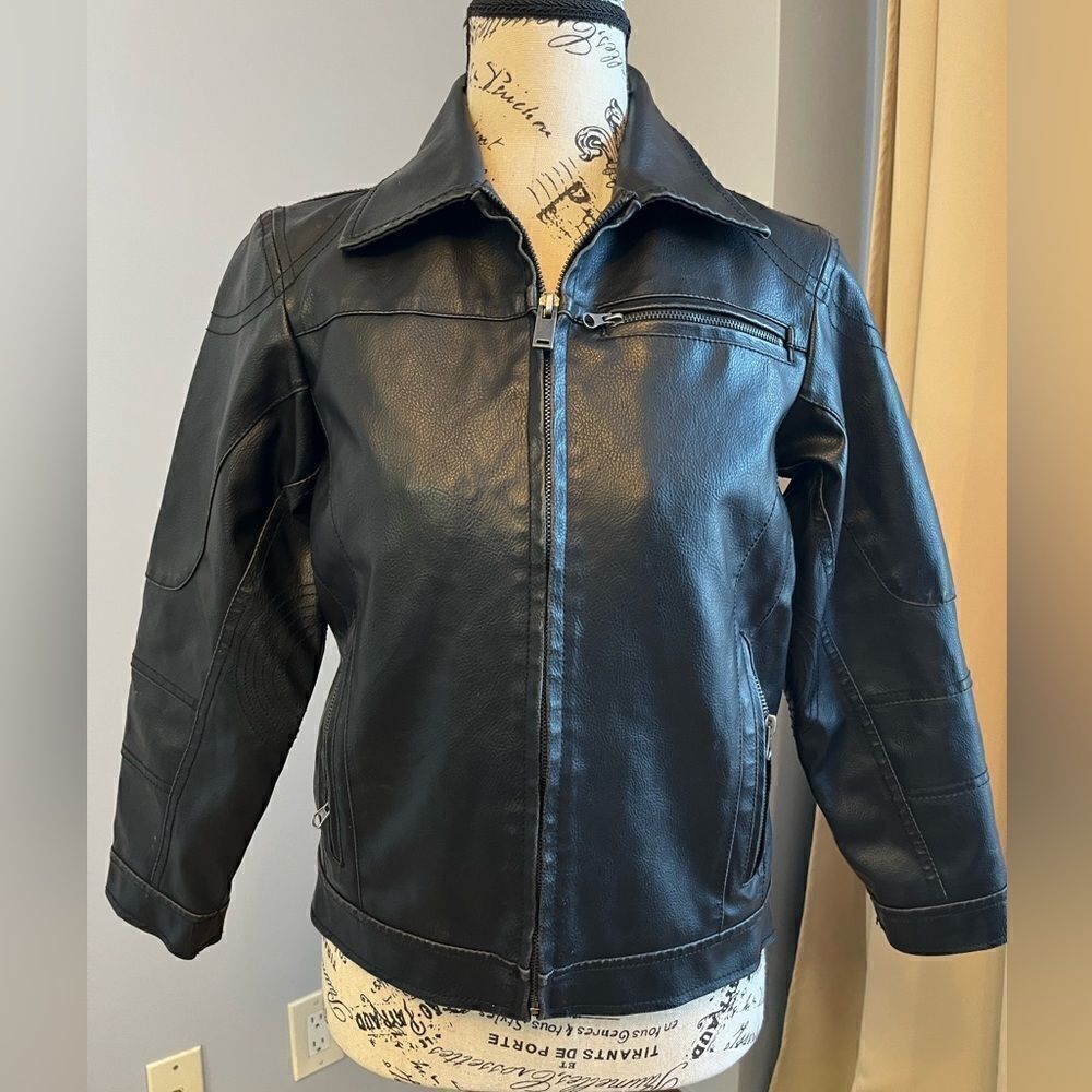 Black Rivet Faux Leather Jacket Size M